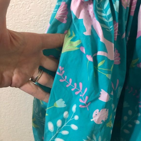 Eleanor Rose Lacey Blue Pink Dinosaur Dress with Pockets - Size 4-5 - Picture 2 of 5